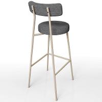 Kit 04 Banquetas Alta Bar Cozinha Sala De Jantar Aço Milão Arena L02 Linho Cinza Escuro - Lyam Decor - 7