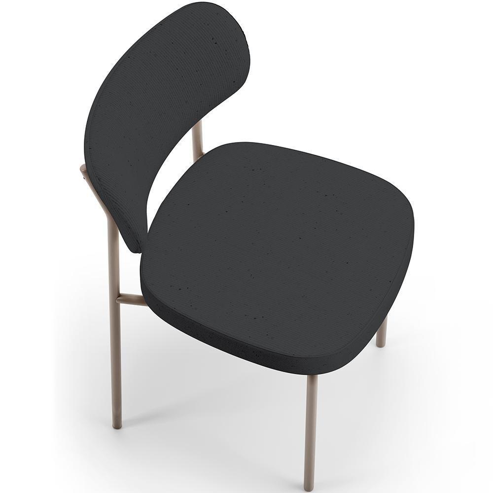 Kit 02 Cadeiras Para Sala De Jantar Melina Base Arena L02 Linho Chumbo - Lyam Decor - 3