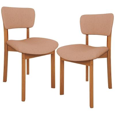 Kit 02 Cadeiras Para Sala De Jantar Cozinha Living Estofada Dara L02 Linho Rosê - Lyam Decor