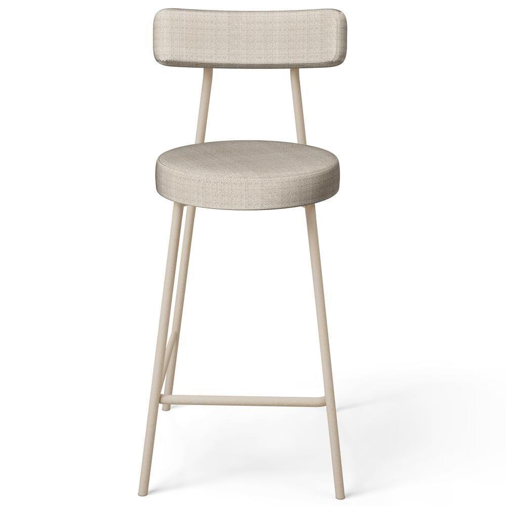 Kit 03 Banquetas Baixa Cozinha Sala Jantar Bancada Milão Arena L02 Linho Palha - Lyam Decor - 2