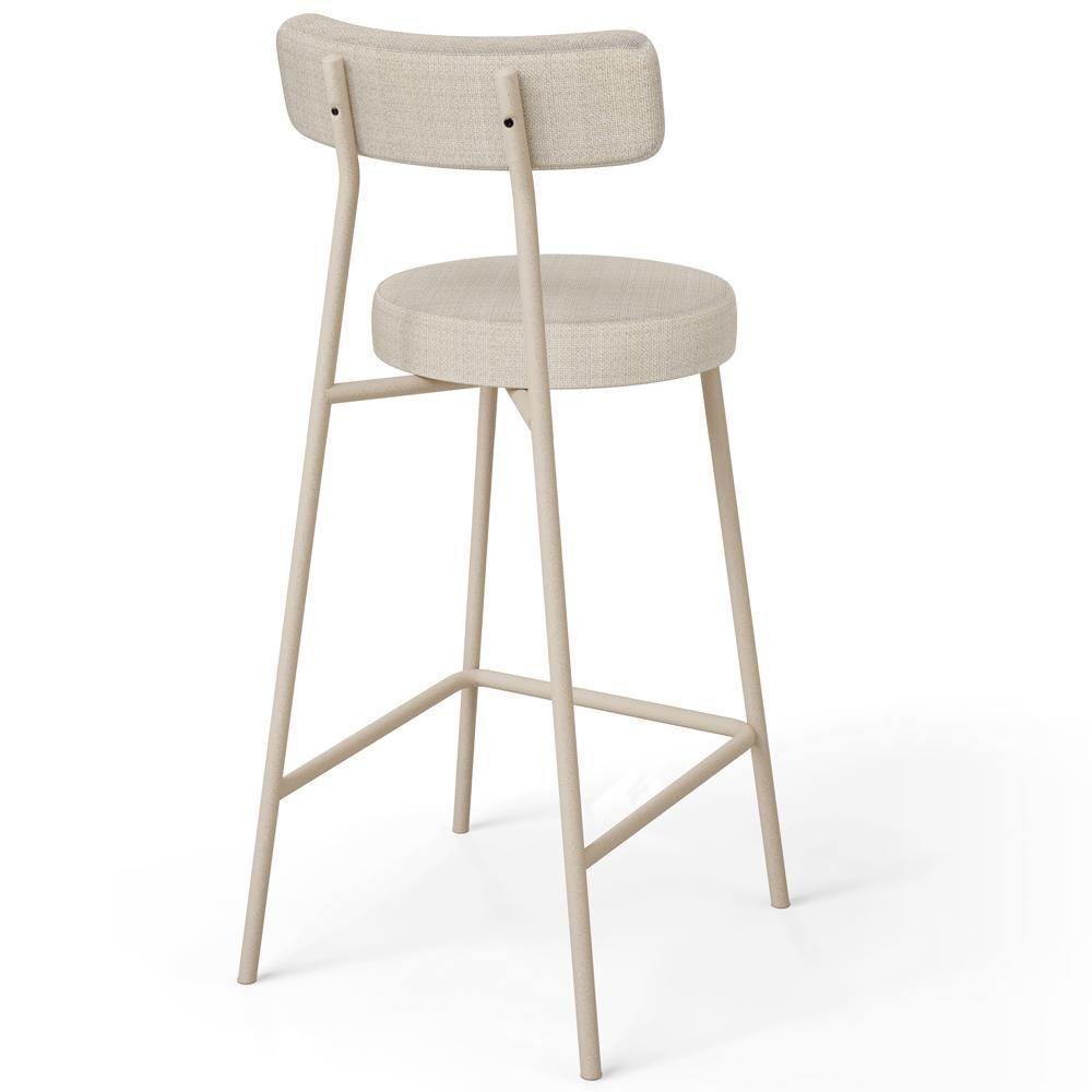 Kit 03 Banquetas Baixa Cozinha Sala Jantar Bancada Milão Arena L02 Linho Palha - Lyam Decor - 6