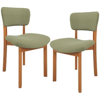 Kit 02 Cadeiras Para Sala De Jantar Cozinha Living Estofada Dara L02 Bouclê Oliva - Lyam Decor