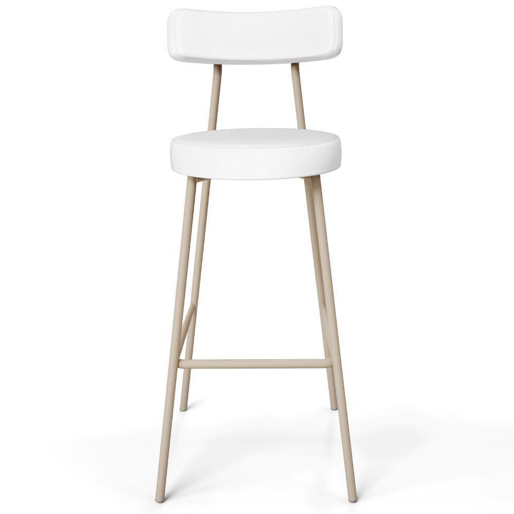 Kit 04 Banquetas Alta Bar Cozinha Sala De Jantar Aço Milão Arena L02 Facto Branco - Lyam Decor - 6