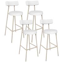 Kit 04 Banquetas Alta Bar Cozinha Sala De Jantar Aço Milão Arena L02 Facto Branco - Lyam Decor - 1