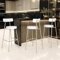 Kit 04 Banquetas Alta Bar Cozinha Sala De Jantar Aço Milão Arena L02 Facto Branco - Lyam Decor - 2