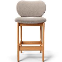 Kit 04 Banquetas Baixa Bar Cozinha E Sala De Jantar Fixa Betta L02 Imbuia Bouclê Bege - Lyam Decor - 7