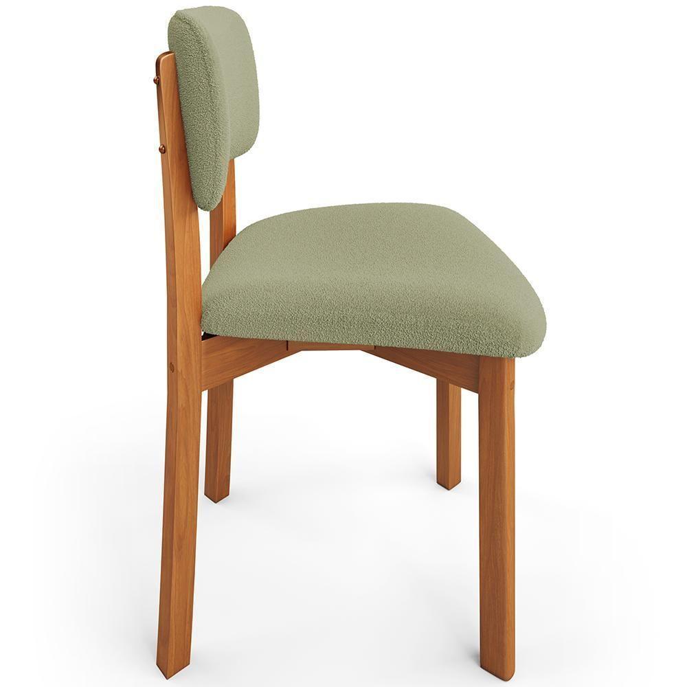 Kit 03 Cadeiras Para Sala De Jantar Cozinha Living Estofada Dara L02 Bouclê Oliva - Lyam Decor - 6