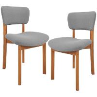 Kit 02 Cadeiras Para Sala De Jantar Cozinha Living Estofada Dara L02 Bouclê Cinza - Lyam Decor - 1