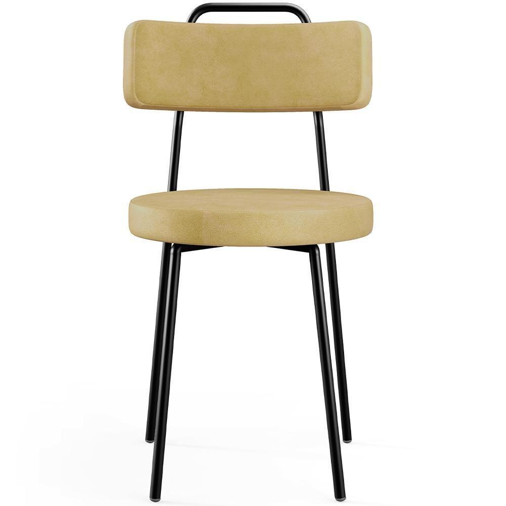 Kit 02 Cadeiras Decorativas Estofada Sala De Jantar Barcelona L02 Couríssimo Casco Fendi - Lyam Decor - 3