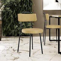 Kit 02 Cadeiras Decorativas Estofada Sala De Jantar Barcelona L02 Couríssimo Casco Fendi - Lyam Decor - 2