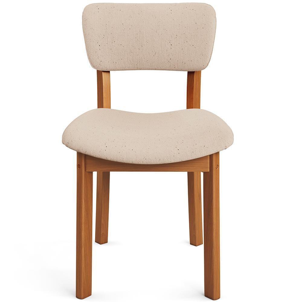 Kit 03 Cadeiras Para Sala De Jantar Cozinha Living Estofada Dara L02 Linho Bege - Lyam Decor - 3