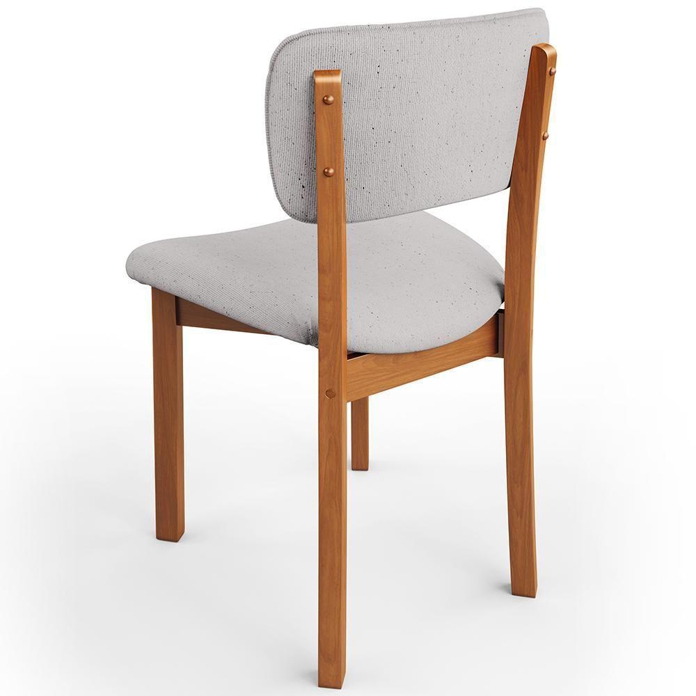 Kit 02 Cadeiras Para Sala De Jantar Cozinha Living Estofada Dara L02 Linho Cinza - Lyam Decor - 7