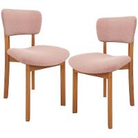 Kit 02 Cadeiras Para Sala De Jantar Cozinha Living Estofada Dara L02 Bouclê Rosê - Lyam Decor - 1