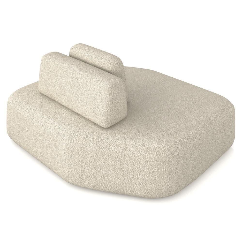Sofá Ilha Modular Para Sala Living Orgânico 480cm Angra K01 Bouclê Bege - Lyam Decor - 5