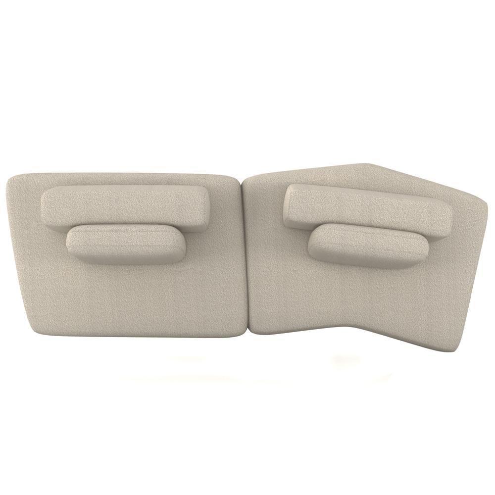 Sofá Ilha Modular Para Sala Living Orgânico 315cm Angra K01 Bouclê Bege - Lyam Decor - 6