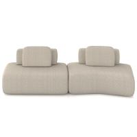 Sofá Ilha Modular Para Sala Living Orgânico 315cm Angra K01 Bouclê Bege - Lyam Decor - 3