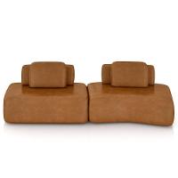 Sofá Ilha Modular Para Sala Living Orgânico 315cm Angra K01 Couríssimo Camel - Lyam Decor - 3