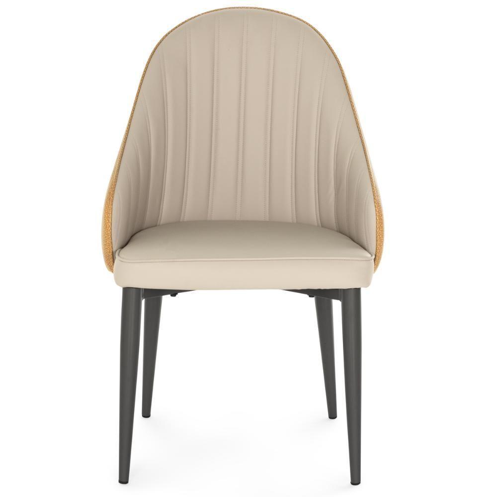 Kit 10 Cadeiras De Jantar Estofada Design La Martina - Bege - 5