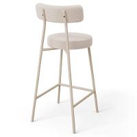 Kit 04 Banquetas Baixa Cozinha Sala Jantar Bancada Milão Arena L02 Bouclê Bege - Lyam Decor - 7