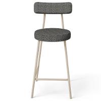 Kit 02 Banquetas Baixa Cozinha Sala Jantar Bancada Milão Arena L02 Linho Mescla Chumbo - Lyam Decor - 3