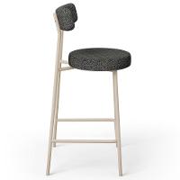 Kit 02 Banquetas Baixa Cozinha Sala Jantar Bancada Milão Arena L02 Linho Mescla Chumbo - Lyam Decor - 6