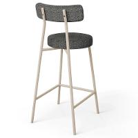 Kit 02 Banquetas Baixa Cozinha Sala Jantar Bancada Milão Arena L02 Linho Mescla Chumbo - Lyam Decor - 7