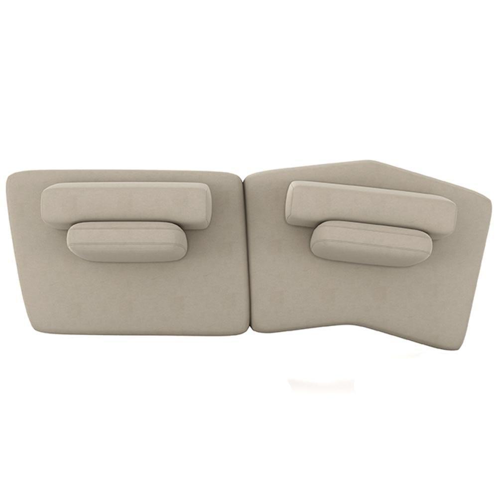 Sofá Ilha Modular Para Sala Living Orgânico 315cm Angra K01 Veludo Bege - Lyam Decor - 6