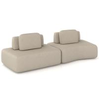 Sofá Ilha Modular Para Sala Living Orgânico 315cm Angra K01 Veludo Bege - Lyam Decor - 1