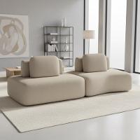 Sofá Ilha Modular Para Sala Living Orgânico 315cm Angra K01 Veludo Bege - Lyam Decor - 2