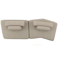 Sofá Ilha Modular Para Sala Living Orgânico 315cm Angra K01 Veludo Bege - Lyam Decor - 6