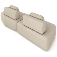 Sofá Ilha Modular Para Sala Living Orgânico 315cm Angra K01 Veludo Bege - Lyam Decor - 8