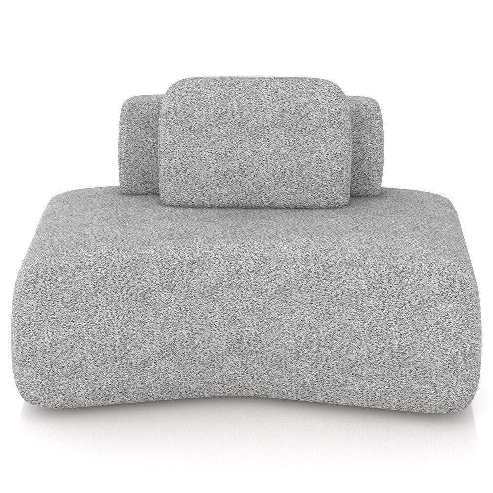 Sofá Ilha Modular Para Sala Living Orgânico 480cm Angra K01 Bouclê Cinza - Lyam Decor - 3