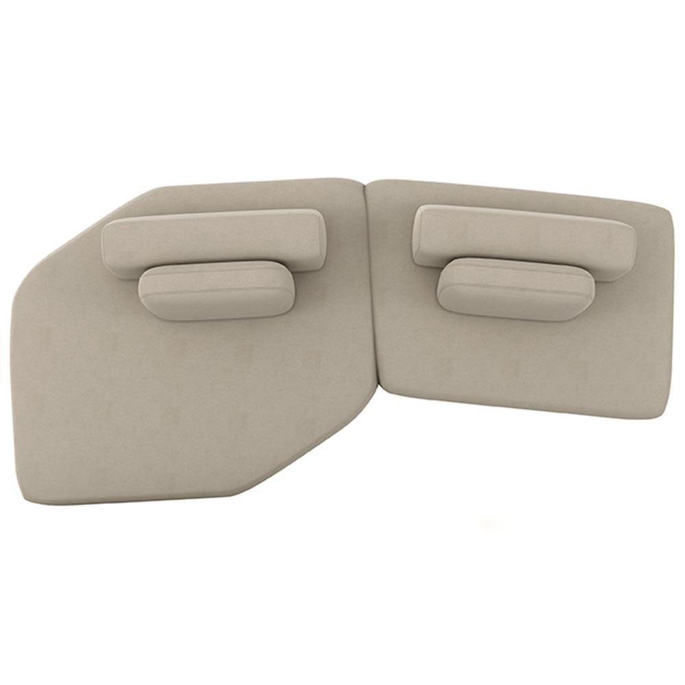 Sofá Ilha Modular Para Sala Living Orgânico 305cm Angra K01 Veludo Bege - Lyam Decor - 6