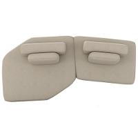 Sofá Ilha Modular Para Sala Living Orgânico 305cm Angra K01 Veludo Bege - Lyam Decor - 6