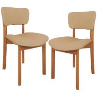 Kit 02 Cadeiras Para Sala De Jantar Cozinha Living Estofada Dara L02 Linho Bege Escuro - Lyam Decor - 1