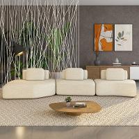 Sofá Ilha Modular Para Sala Living Orgânico 480cm Angra K01 Linho Champanhe - Lyam Decor - 2