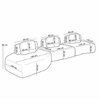 Sofá Ilha Modular Para Sala Living Orgânico 480cm Angra K01 Linho Champanhe - Lyam Decor - 5