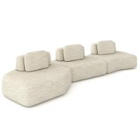 Sofá Ilha Modular Para Sala Living Orgânico 480cm Angra K01 Linho Champanhe - Lyam Decor - 6