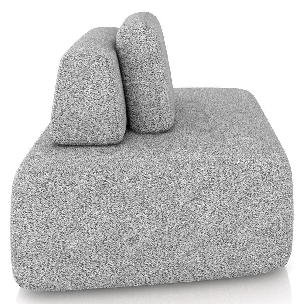 Sofá Ilha Modular Para Sala Living Orgânico 620cm Angra K01 Bouclê Terracota Cinza - Lyam Decor - 6