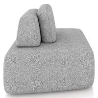 Sofá Ilha Modular Para Sala Living Orgânico 620cm Angra K01 Bouclê Terracota Cinza - Lyam Decor - 6