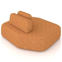 Sofá Ilha Modular Para Sala Living Orgânico 620cm Angra K01 Bouclê Terracota Cinza - Lyam Decor - 7