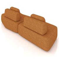 Sofá Ilha Modular Para Sala Living Orgânico 315cm Angra K01 Bouclê Terracota - Lyam Decor - 7