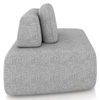 Sofá Ilha Modular Para Sala Living Orgânico 620cm Angra K01 Bouclê Cinza - Lyam Decor - 6