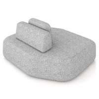 Sofá Ilha Modular Para Sala Living Orgânico 620cm Angra K01 Bouclê Cinza - Lyam Decor - 7