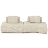 Sofá Ilha Modular Para Sala Living Orgânico 315cm Angra K01 Linho Champanhe - Lyam Decor - 3