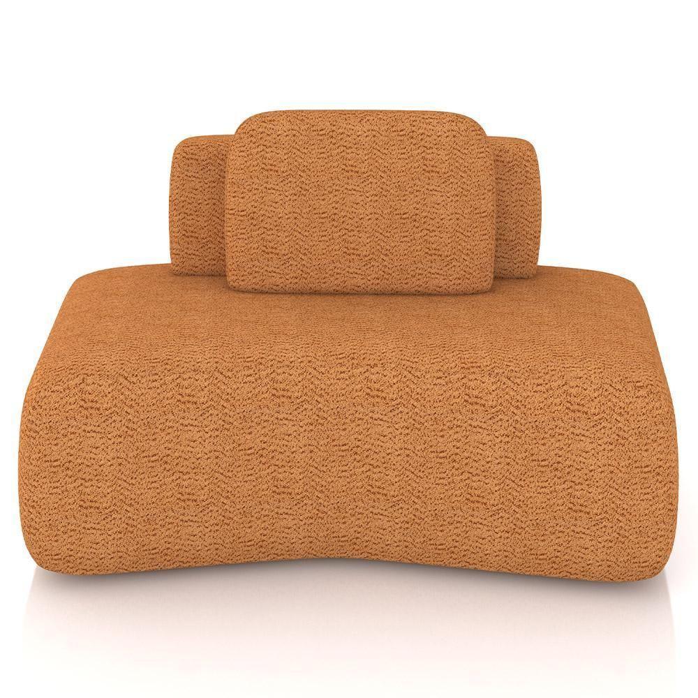 Sofá Ilha Modular Para Sala Living Orgânico 620cm Angra K01 Bouclê Terracota - Lyam Decor - 3