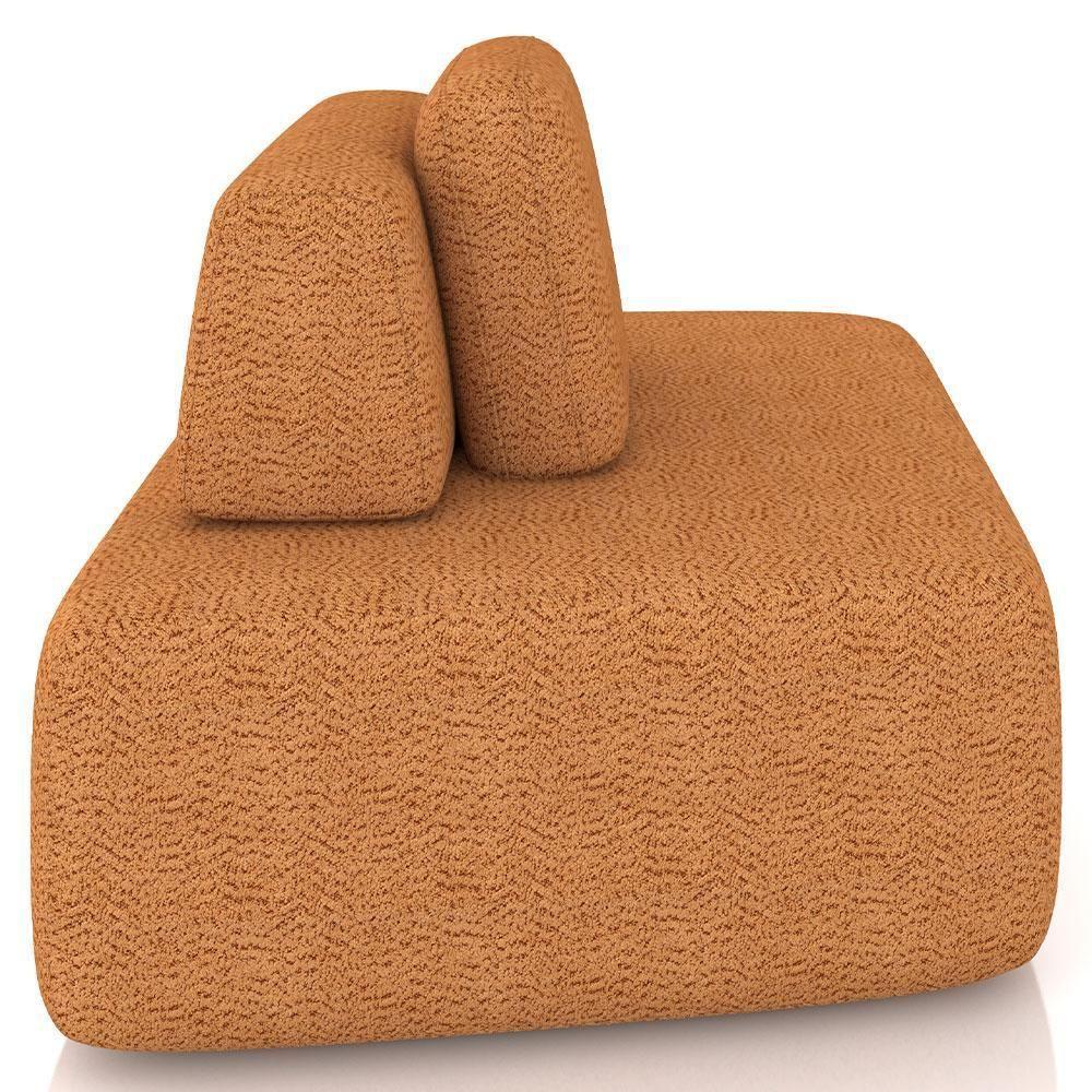 Sofá Ilha Modular Para Sala Living Orgânico 620cm Angra K01 Bouclê Terracota - Lyam Decor - 6
