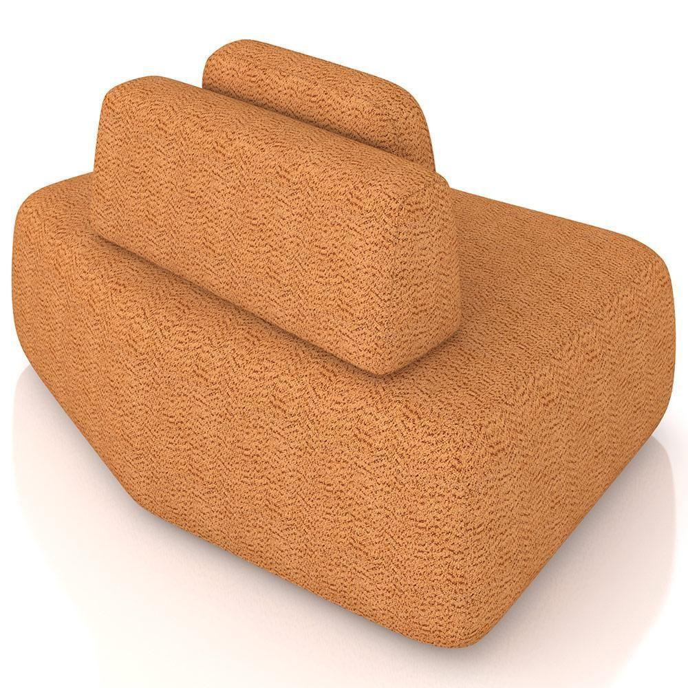 Sofá Ilha Modular Para Sala Living Orgânico 480cm Angra K01 Bouclê Terracota Cinza - Lyam Decor - 7