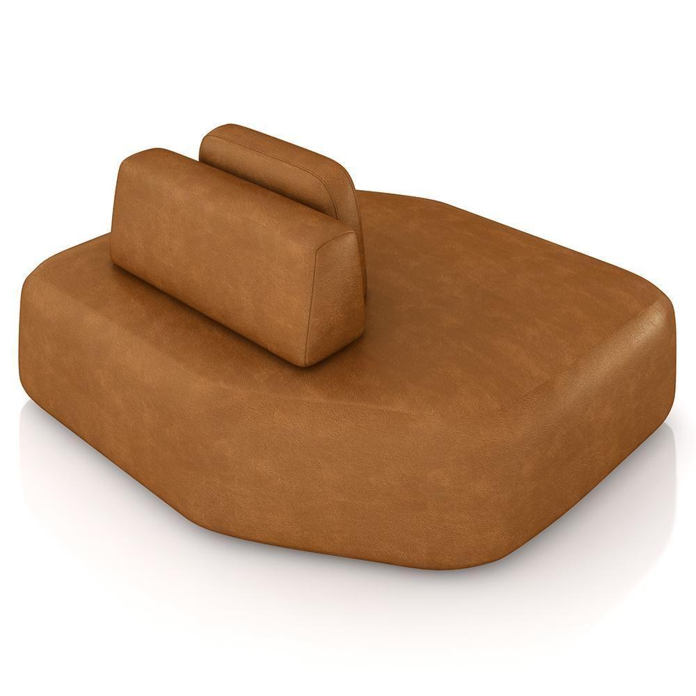 Sofá Ilha Modular Para Sala Living Orgânico 480cm Angra K01 Couríssimo Camel - Lyam Decor - 6