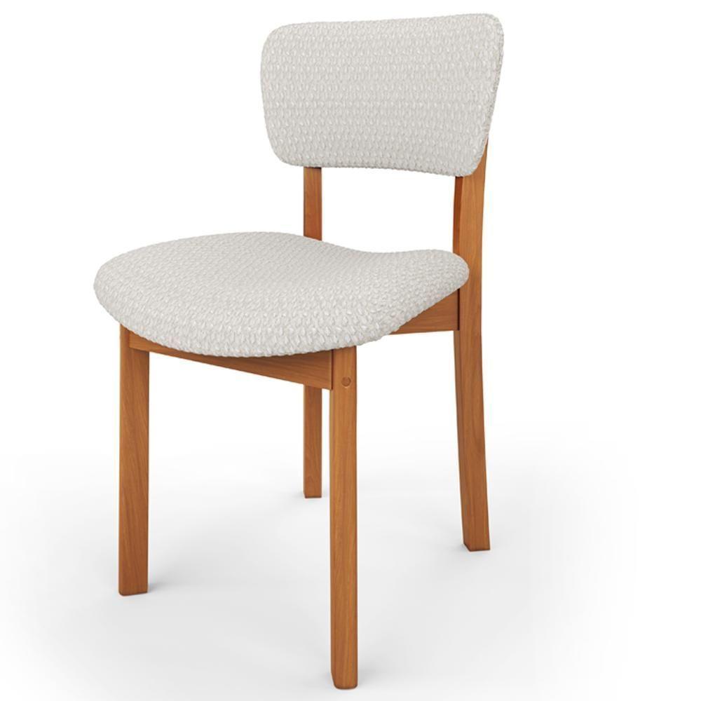 Cadeira Para Sala De Jantar Cozinha Living Estofada Dara L02 Bouclê Cru - Lyam Decor - 6